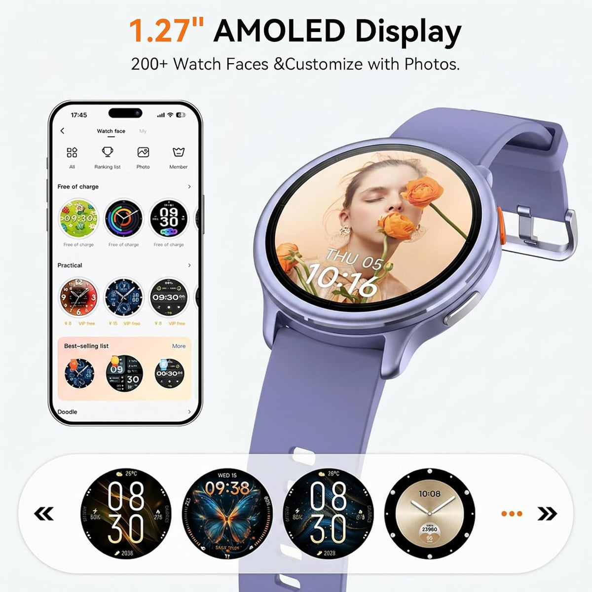 aeac Smart Watch for Women, 1.27" HD Smartwatch (Answer/Make Calls)
