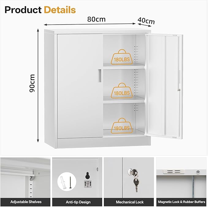 Metal Garage Storage Cabinets，36" Steel File Cabinet