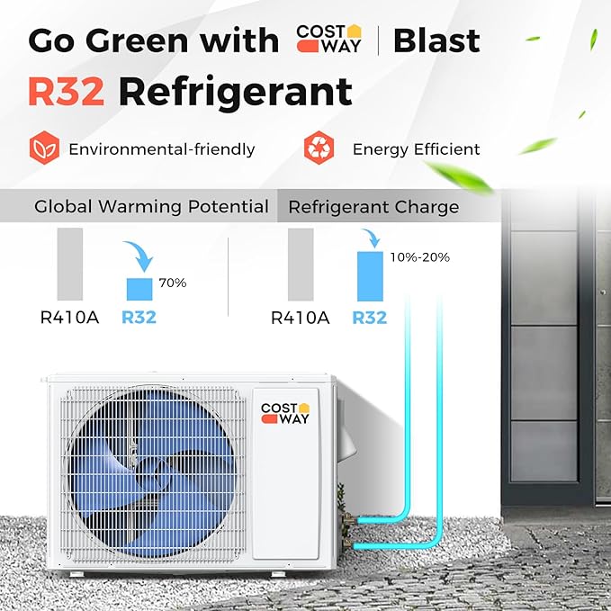 COSTWAY 24000BTU Mini Split Air Conditioner& Heater, 18.5 SEER2 208-230V