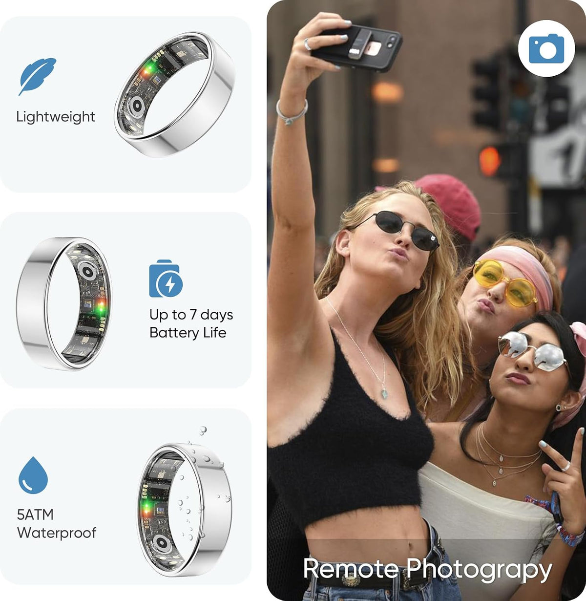 BENIO Gen2 Smart Ring for Women Men Sleep Health Fitness Tracker