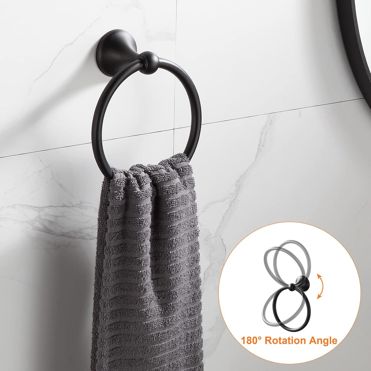 BGL Bathroom Hardware Set Matte Black Adjustable Expandable Bath Towel Bars B...
