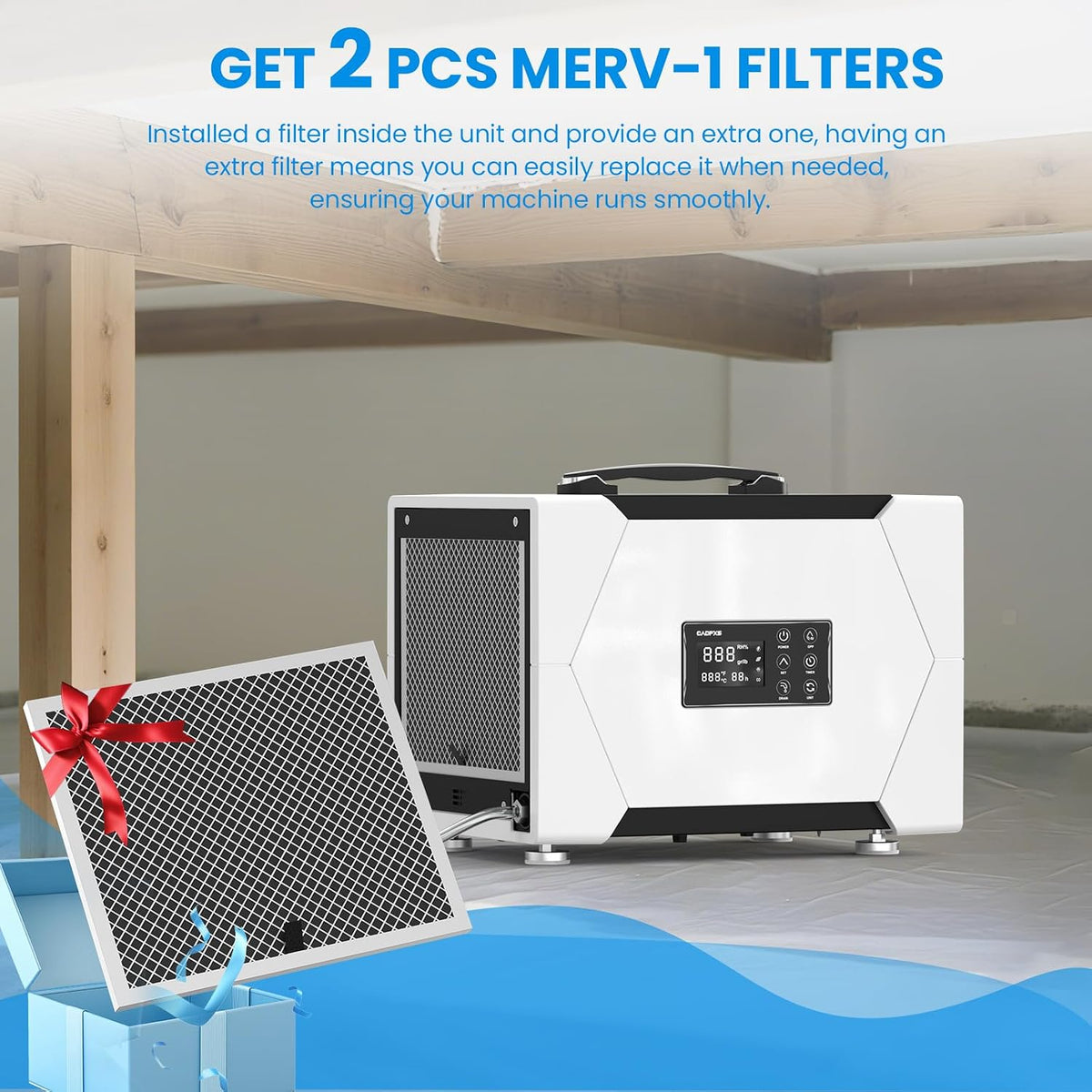 CADPXS 80 Pints Crawl Space/Commercial Dehumidifier with Pump & Drain Hose