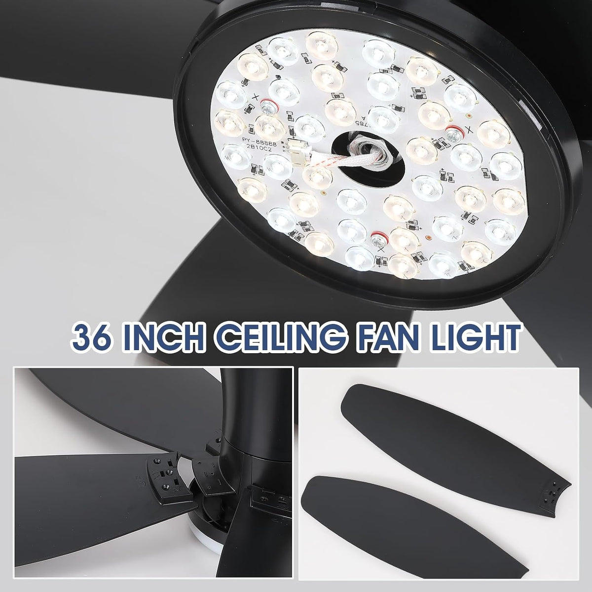 Surtime 42" Ceiling Fans with Lights-Low Profile Ceiling Fan with Light ...