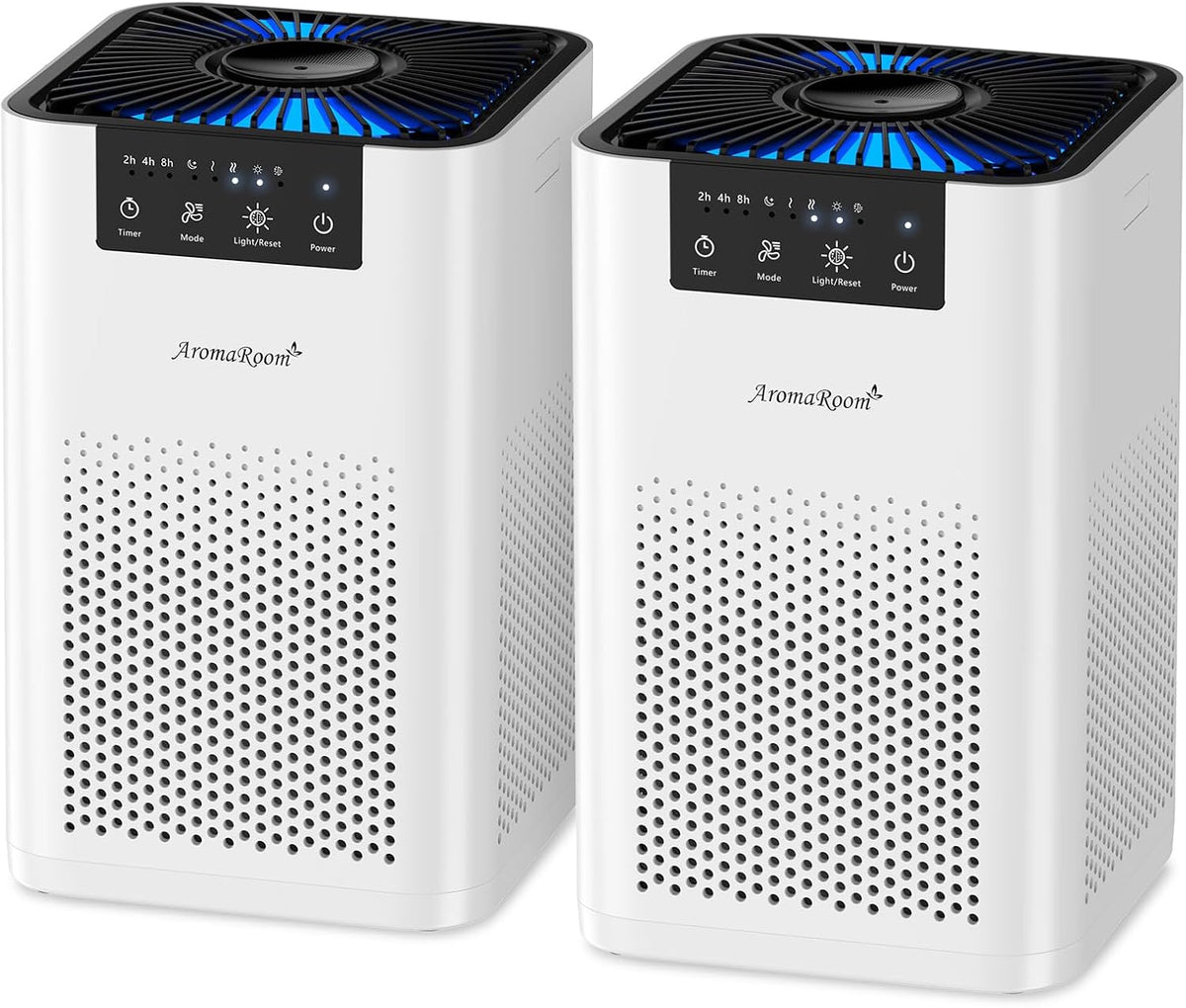 AromaRoom Air Purifiers for Bedroom, AP102-White, 2Packs, Dorm, Apartment