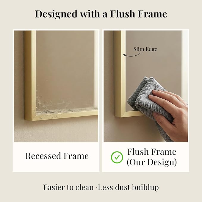 36"x36" Large Gold Wall Mirror, Metal Framed Bathroom Vanity Mirror...