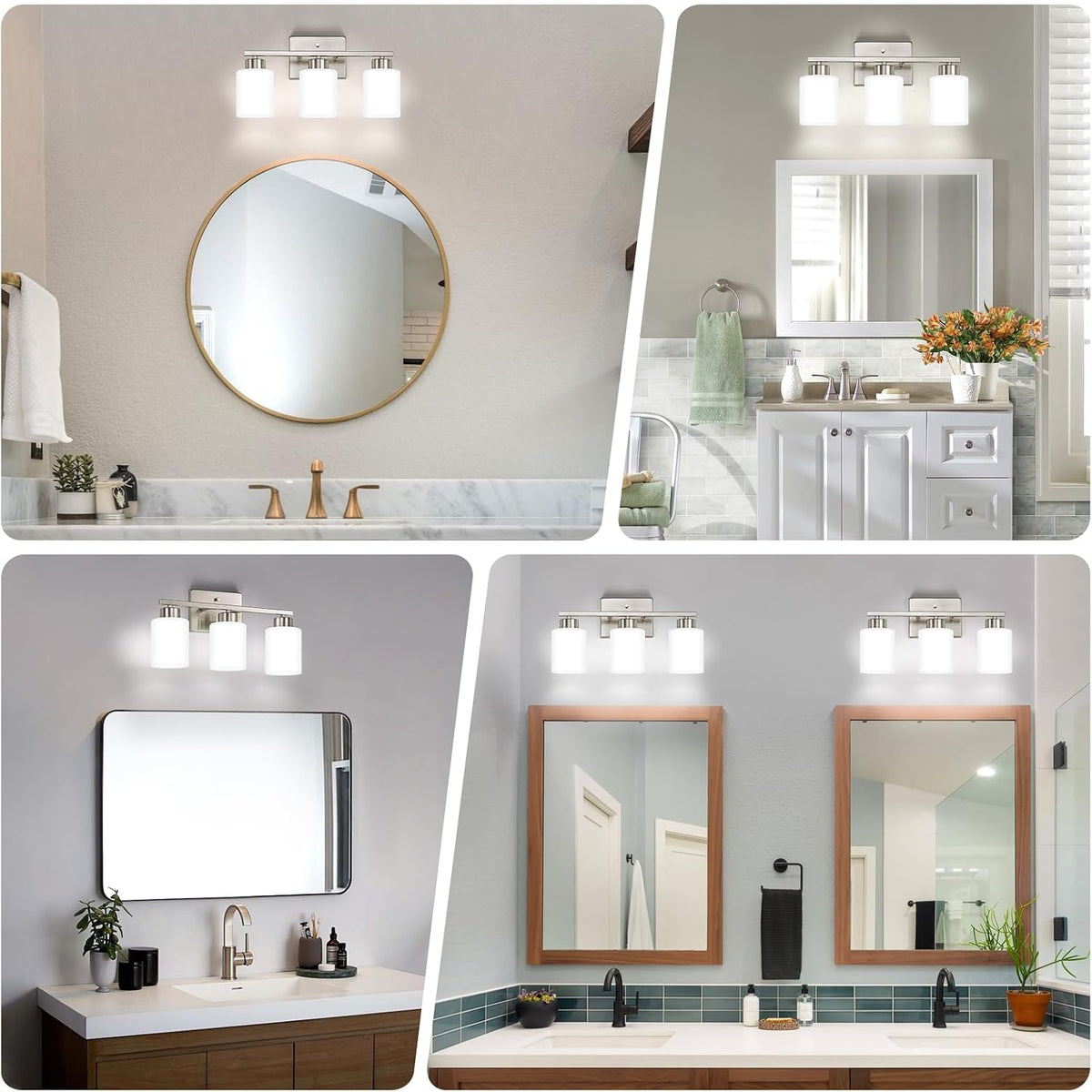 FonmYim Brushed Nickel Bathroom Light Fixtures Vanity Lights Over Mirror