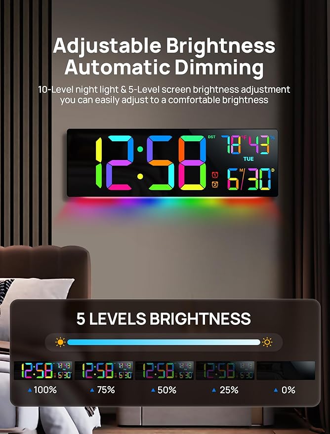 18.5" Large Digital Wall Clock