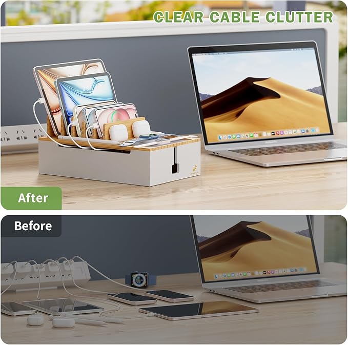 Pezin & Hulin Bamboo Charging Station, Electronic Devices Organizer