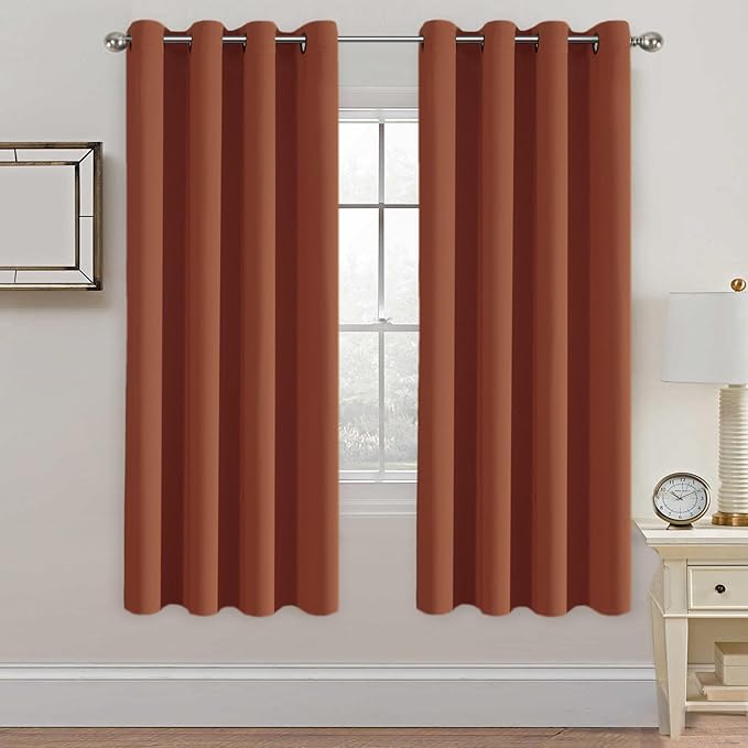 H.VERSAILTEX Solid Thermal Insulated Grommet Blackout Window Curtain Panels (...
