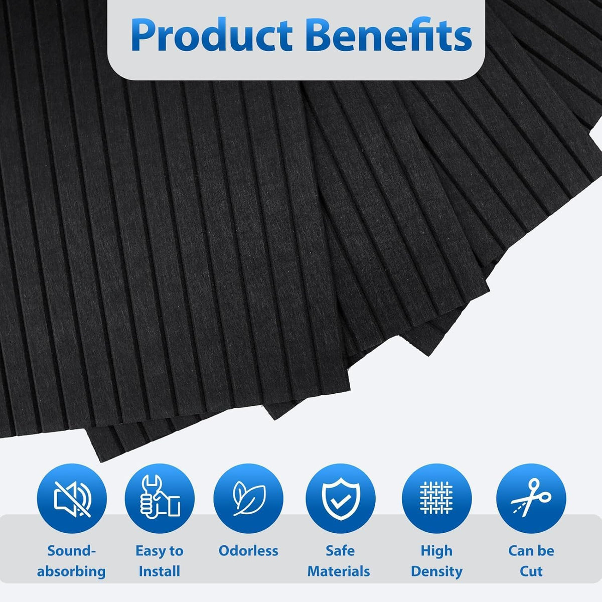 10 Pack 48x24 inch Acoustic Wall Panels-Black