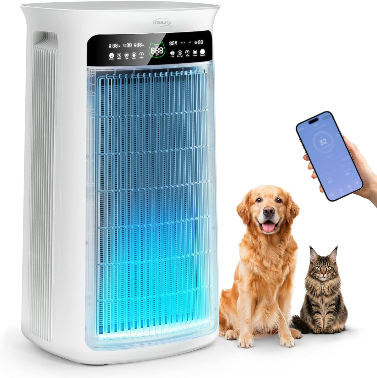 Air Purifiers for Home Large Rooms, Pet Hair and Dust, with HEPA Filter