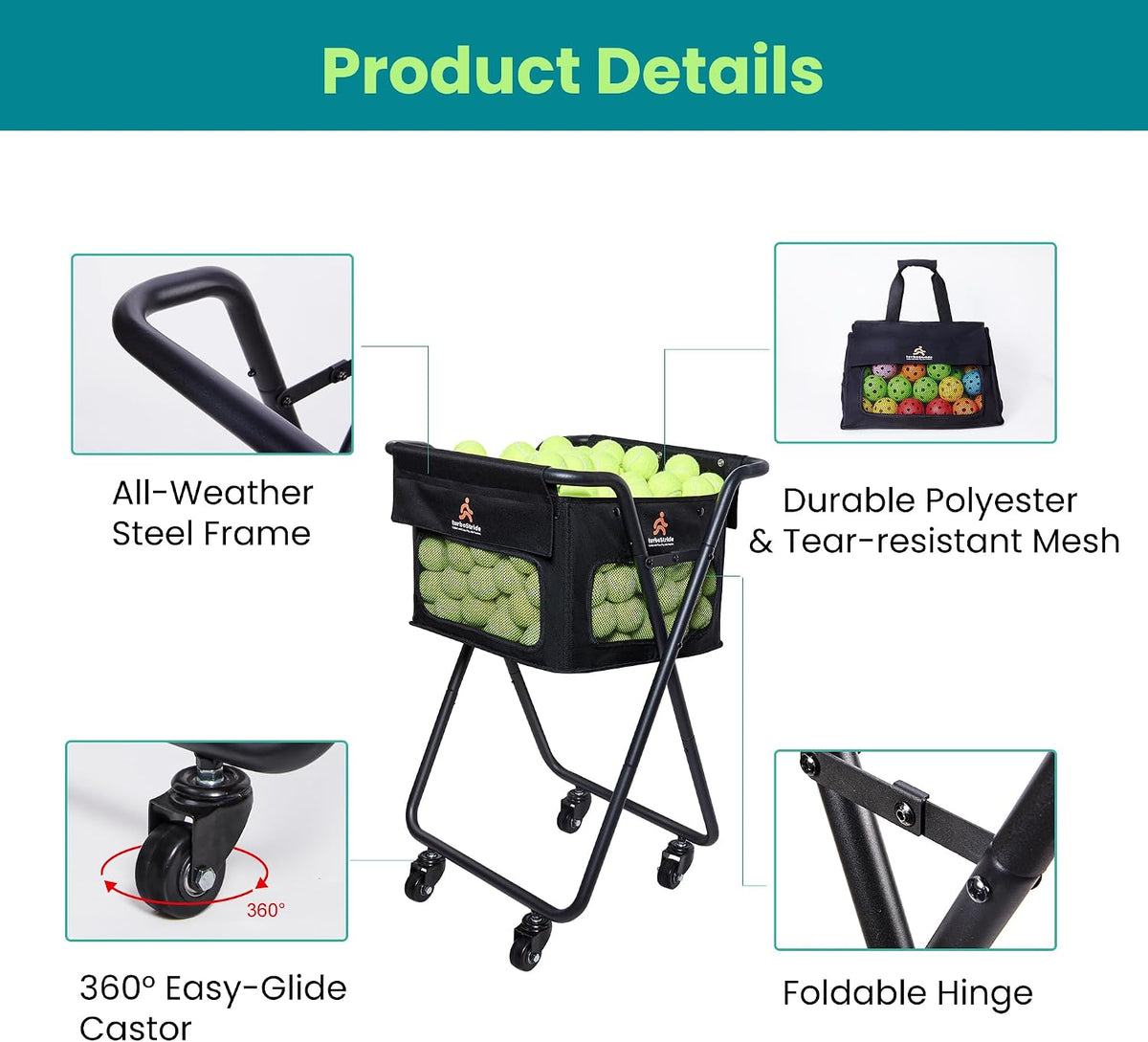 Tennis Ball Hopper for Pickup, Storage & Training
