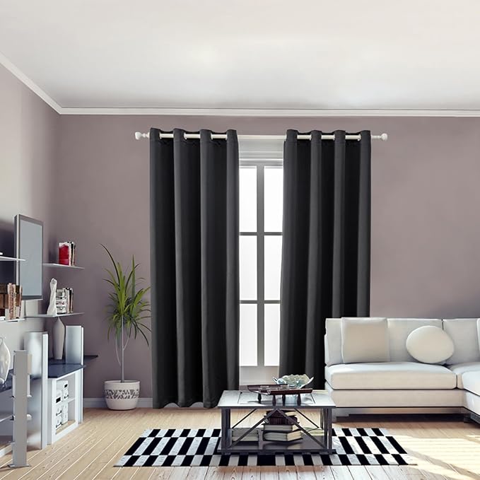 Anytime 100% Blackout Curtain 2 Panels Set, Thermal Insulated Window Drapes