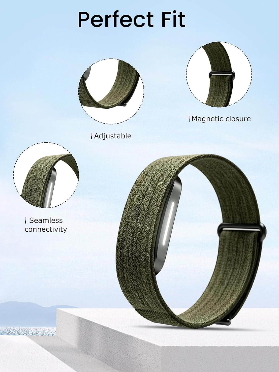 Band for Hume 2.0 Fitness Tracker,Breathable Sport Loop,Adjustable Wristband,...