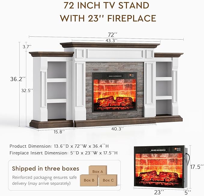 LGHM 72" Electric Fireplace