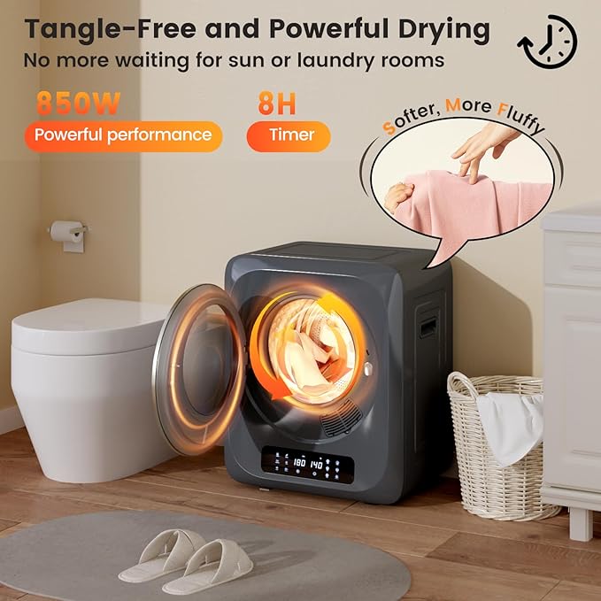 VCJ Portable Dryer for Laundry, 12lbs Clothes Dryer