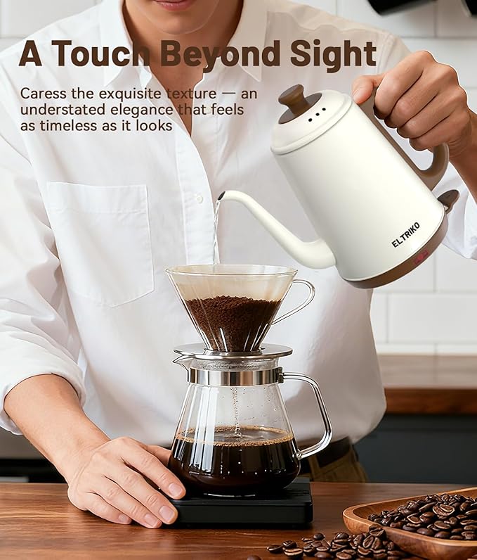 Gooseneck Electric Kettle, 1L Water Boiler, Pour Over Coffee & Tea, 1000W...