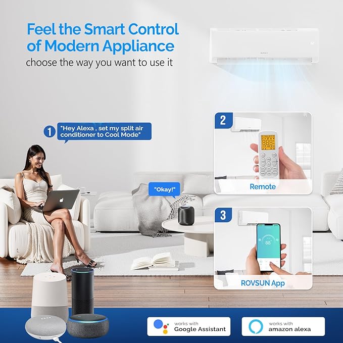 ROVSUN 24000 BTU Wifi Enabled Mini Split Air Conditioner & Heater