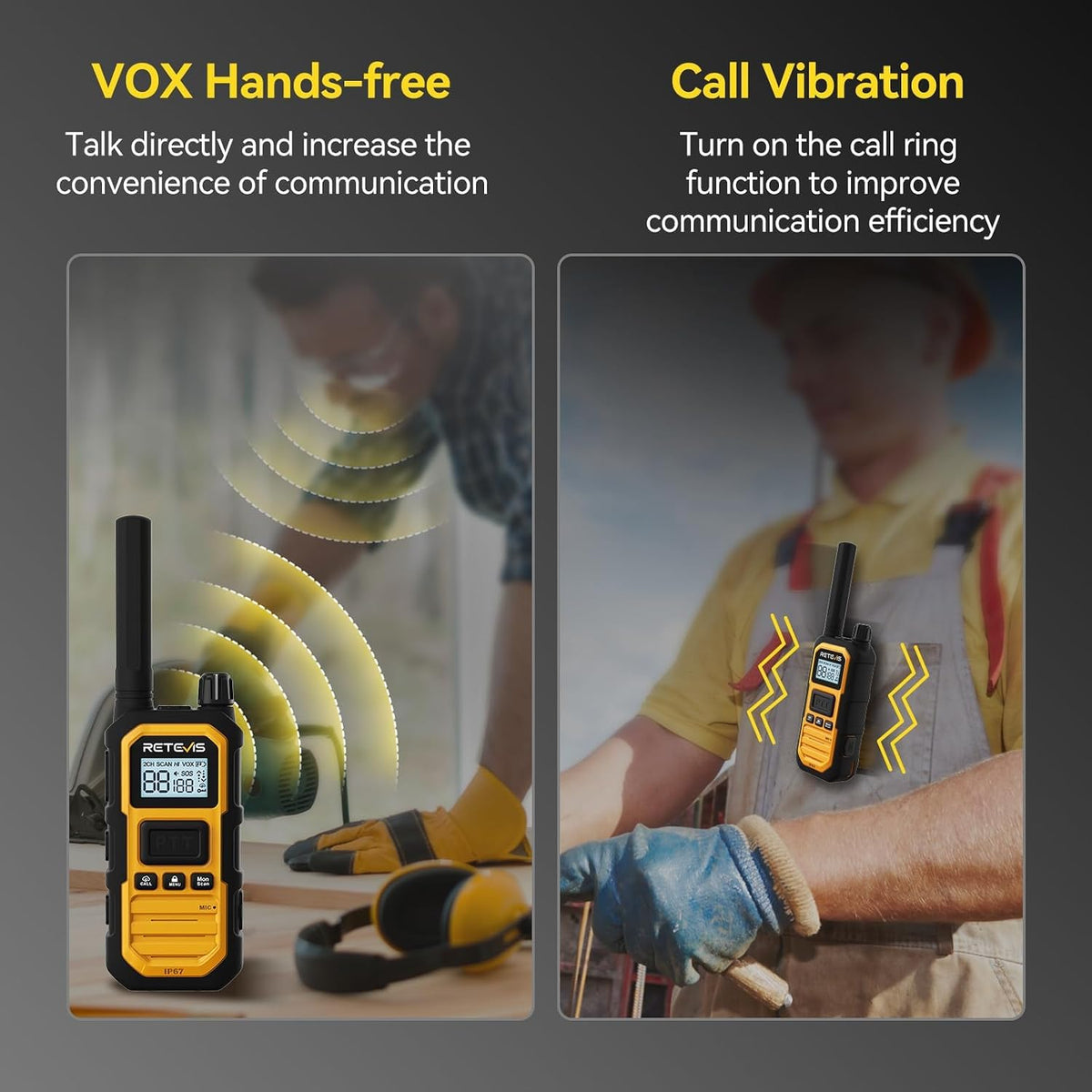 Retevis RB48 Plus GMRS Walkie Talkies Long Range for Industrial (4 Pack)