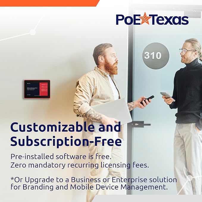 PoE Texas 8" Conference Room Scheduler