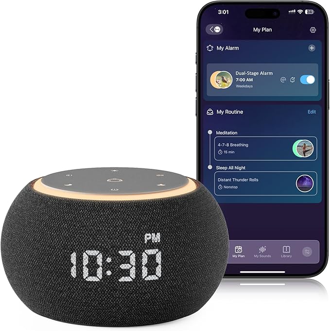 Hotmoon Alarm Clock with Sound Machine