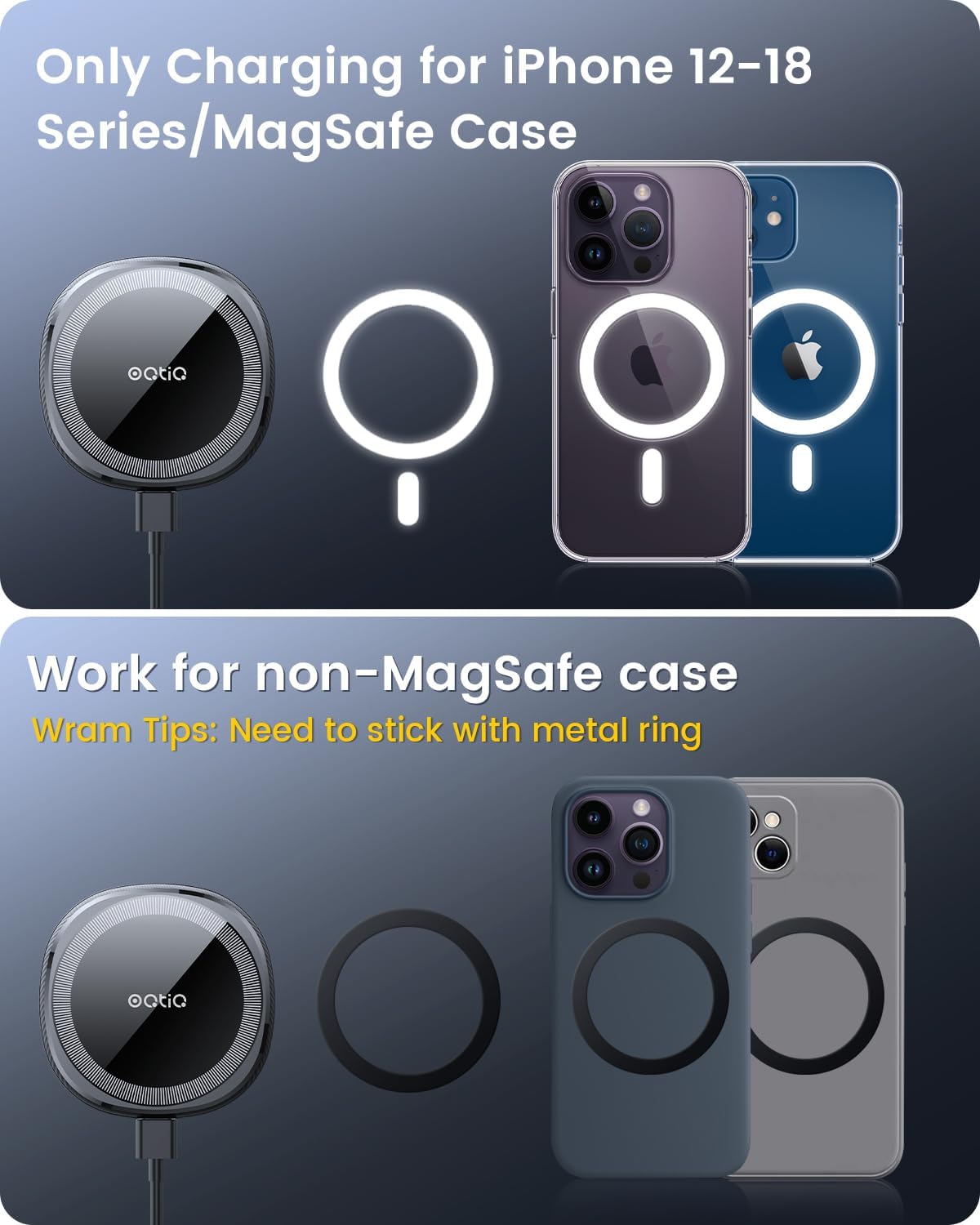 for MagSafe Car Mount Charger, Wireless Magnetic Car Mount