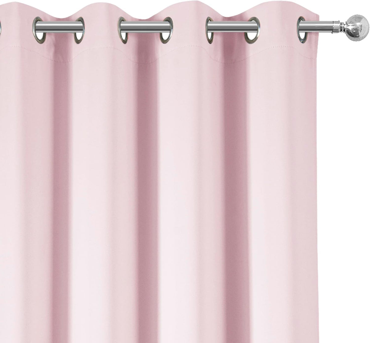 100% Blackout Curtains 52 x 84 Inches Long Thermal Insulated Baby Pink Curtai...
