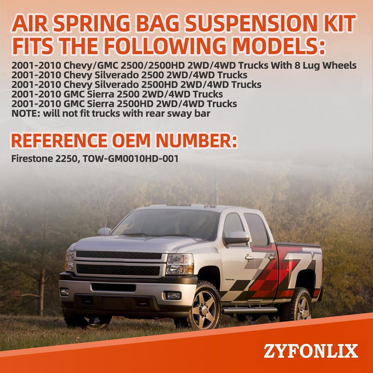 Rea Air Spring Bag Suspension Kit for Chevy/GMC 2500/2500HD