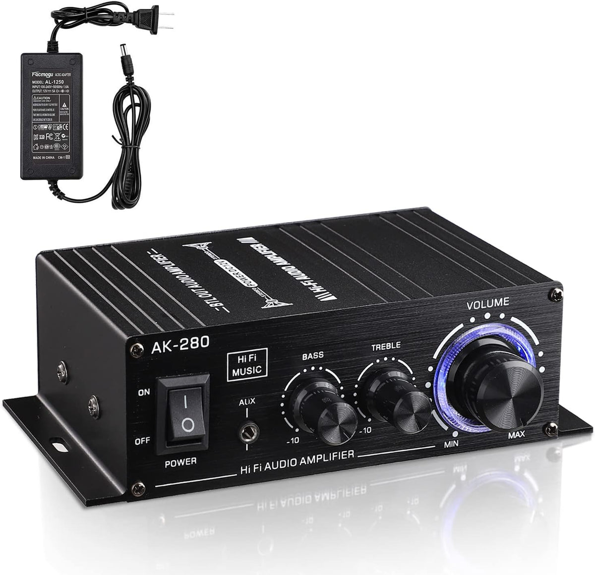 Facmogu AK280 200W Mini 2.0 CH Audio Power Amplifier, Speaker Amp Receiver