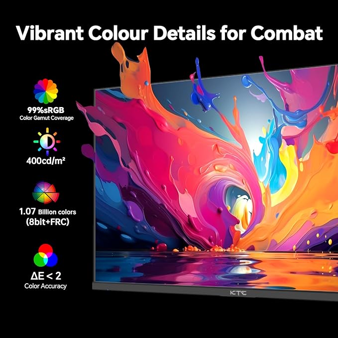 KTC 24 inch Gaming Monitor QHD 180Hz, Fast IPS 1440p Computer Monitor,