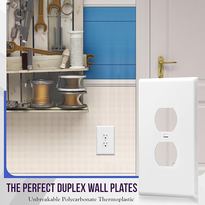 ENERLITES Jumbo Duplex Receptacle Outlet Wall Plate, Large Electrical Outlet ...