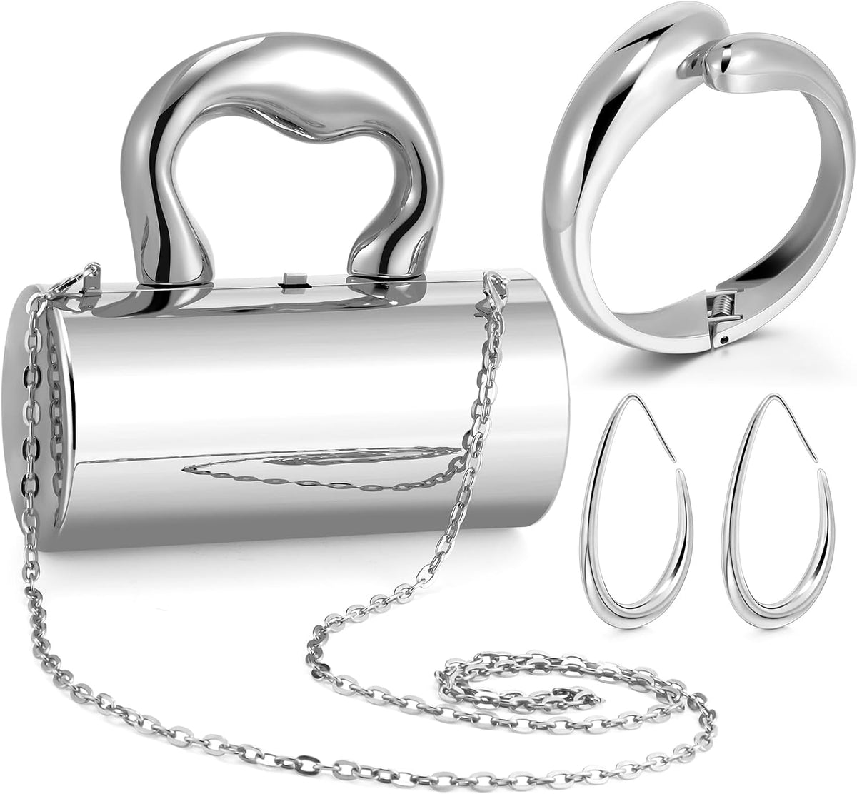 Quelay 3 Pcs Clutch Purse Jewelry Set for Women