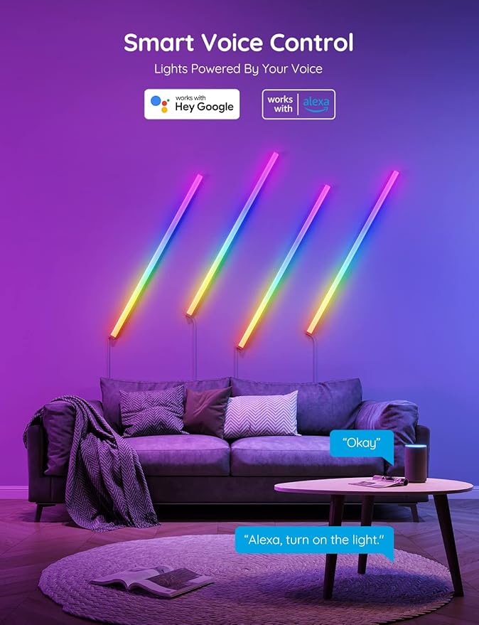 Govee Glide Wall Lights, RGBIC LED Light, Smart Gaming Light Compatible