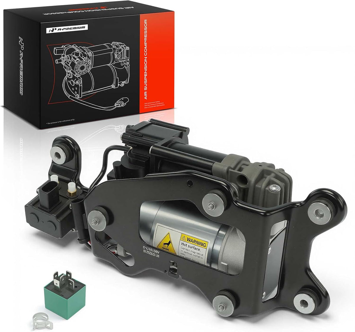 A-Premium Air Suspension Compressor Pump with Bracket Compatible with BMW