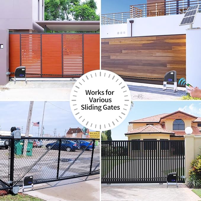 TOPENS DKC500S Solar Sliding Gate Opener Chain Drive Automatic Gate Motor