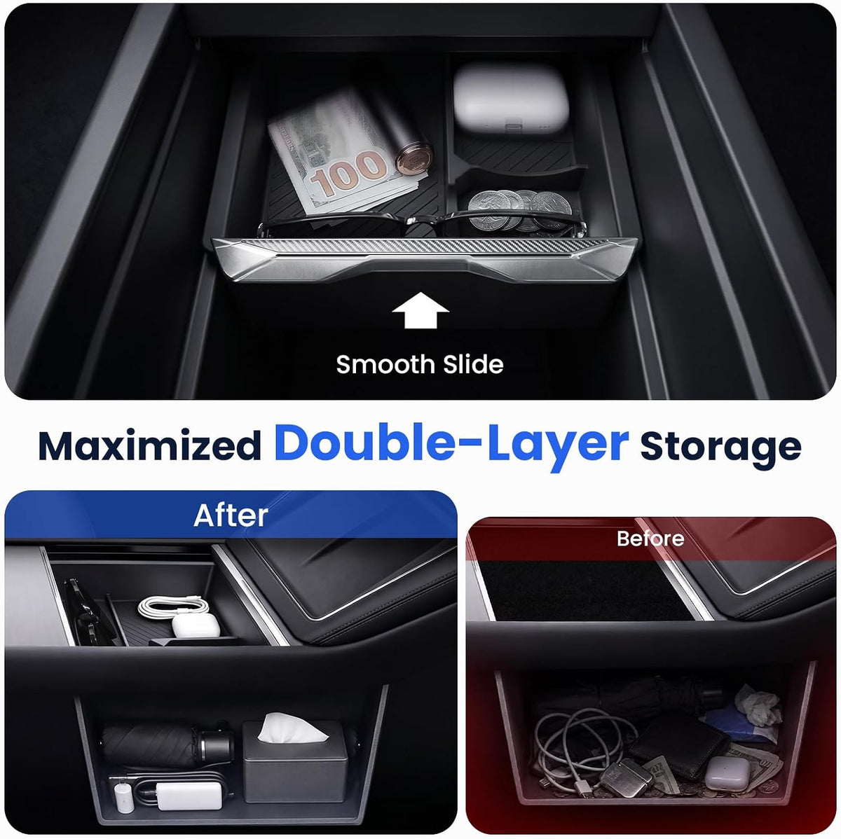Tesla Model 3 9PCS Accessories Console Organizer 2024-2026 Highland