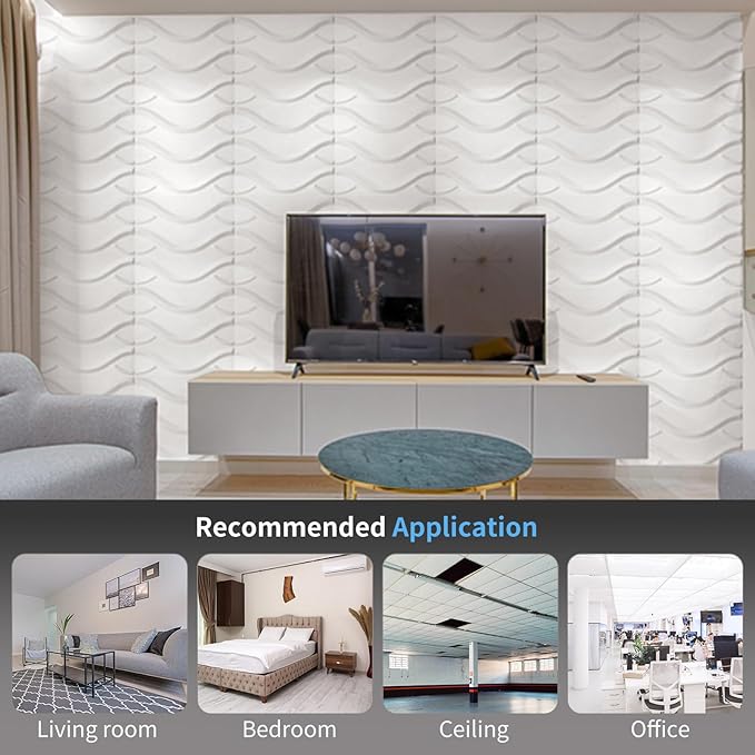 Art3d Decorative 3D Wall Panel, 32 Sq.FT PVC Interior Wall Decor