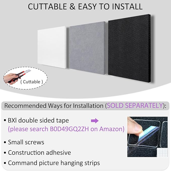 BXI Sound Absorber, Sound Absorbing Panels Reduce Echo Reverb, Tackable (16Pcs)