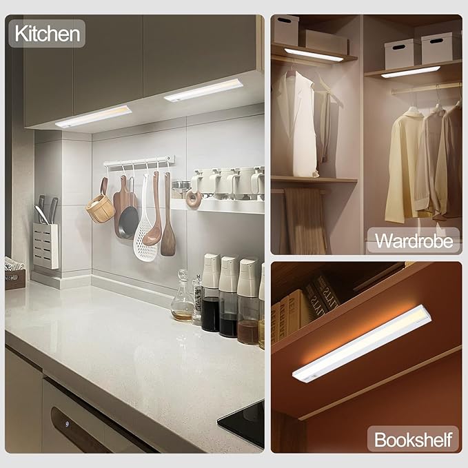 Ansen 2Packs of Under Cabinet Lighting Hardwired, 18in 15W 998LM Dimmable Led