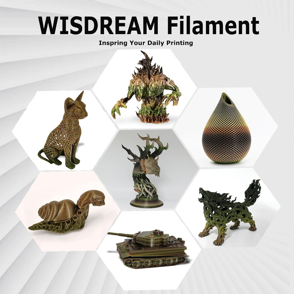 PLA Forest/Jungle/Military Rainbow Gradient Multicolor Filament