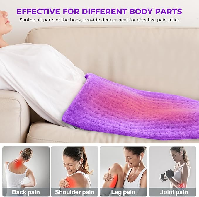NOWWISH Heating Pad for Back Pain Relief & Period Cramps, 24x12 Inches El...