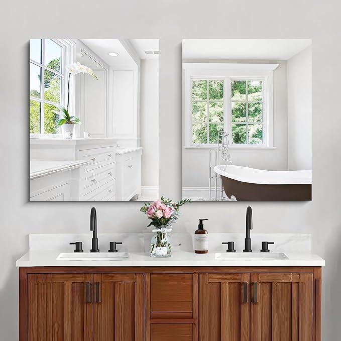 CILIBER Frameless Mirror, 24x30 Inch Bathroom Mirror