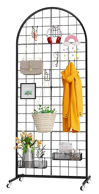 VGMiu Grid Wall Panel 1PCS Display Stand 2' x 5.2' FT Black Grid Wall...