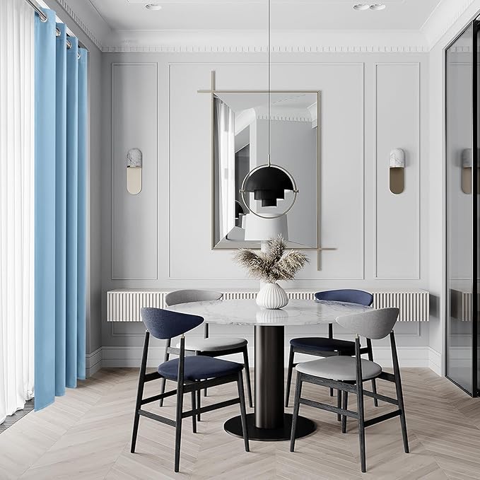 DWCN Light Blue Blackout Curtains