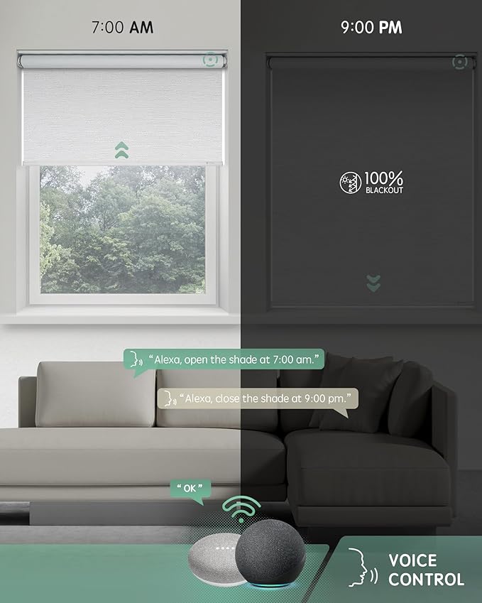 Yoolax Motorized Blinds with Remote, Automatic Window Blinds Directly