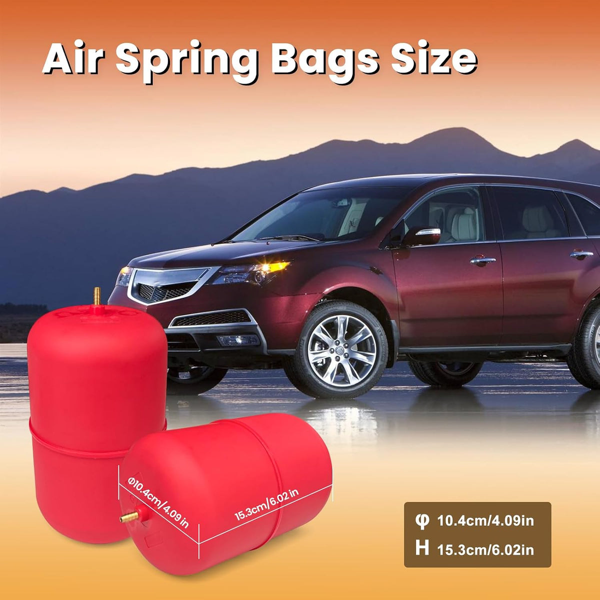 MILLISEC Air Spring Bags Suspension Kit for 2005-2012 Acura MDX