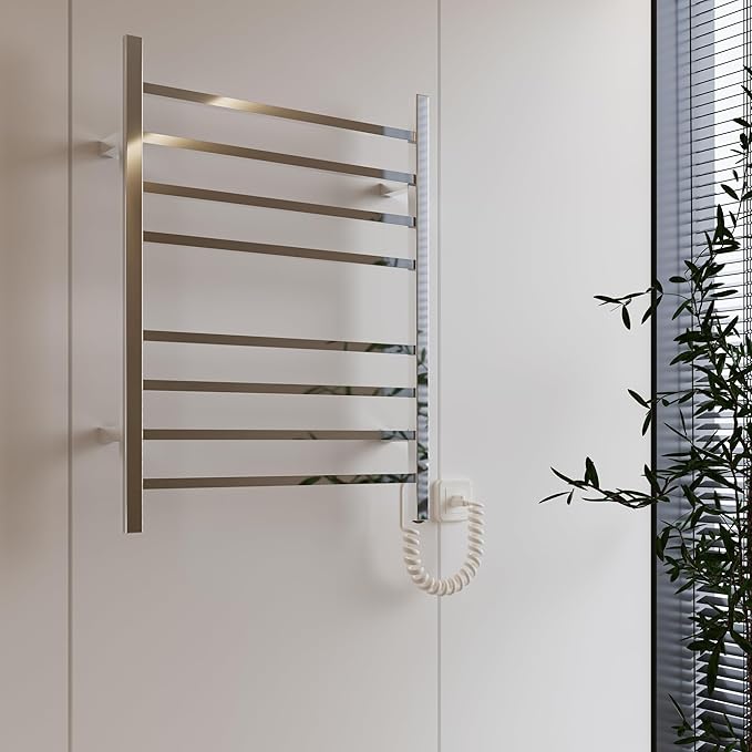 HEATGENE Towel Warmer, Heated Towel Warmer Rack, Wall-Mounted Hardwired/Plug-in