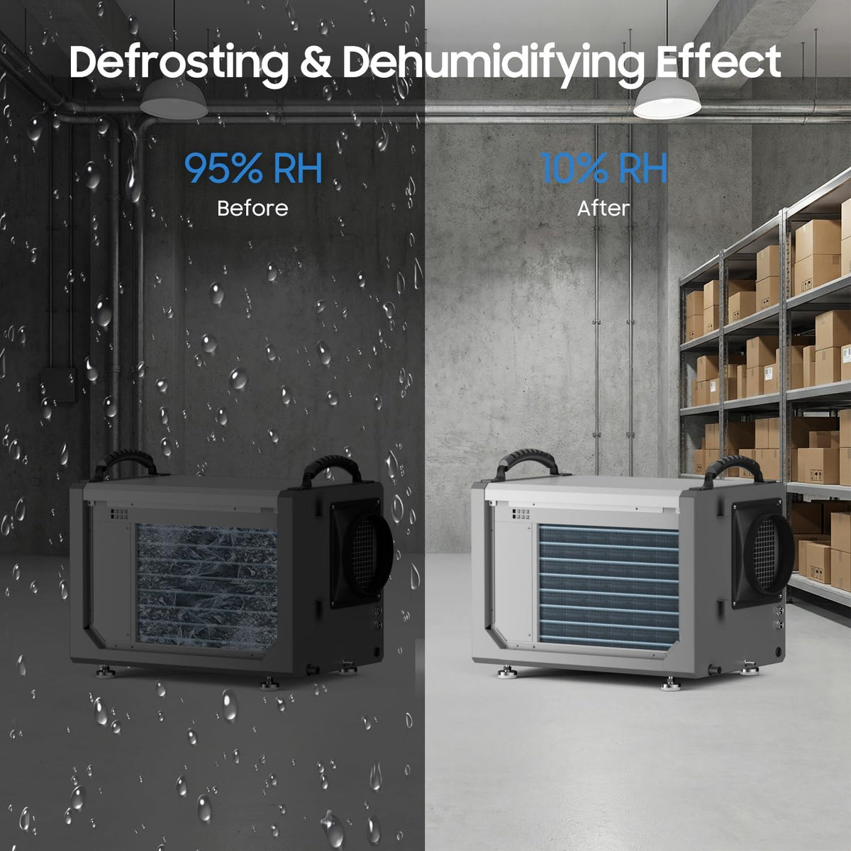 113 Pint Commercial Dehumidifier for Basement with Pump & Drain Hose