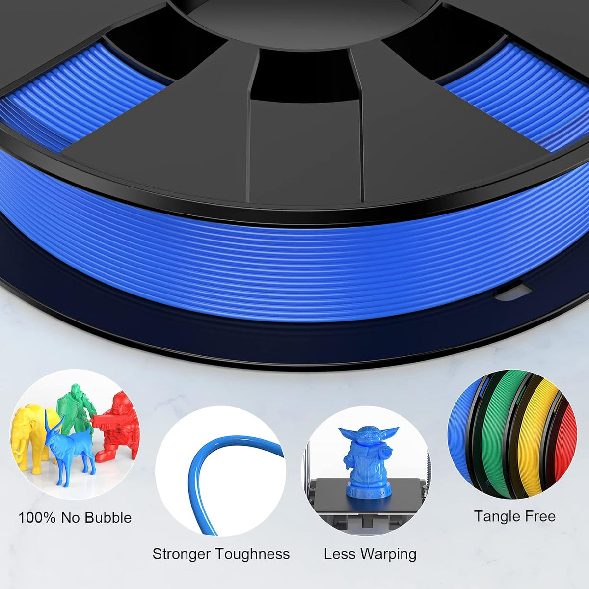 ENTINA 4 Colors PLA 3D Printer Filament Bundle, PLA Filament 1.75 mm for 3D P...