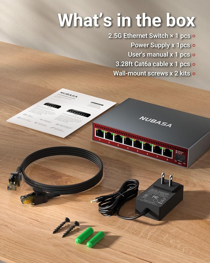 NUBASA 8-Port 2.5Gb Switch